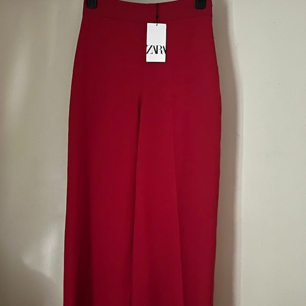 Zara Red Casual Pants NWT